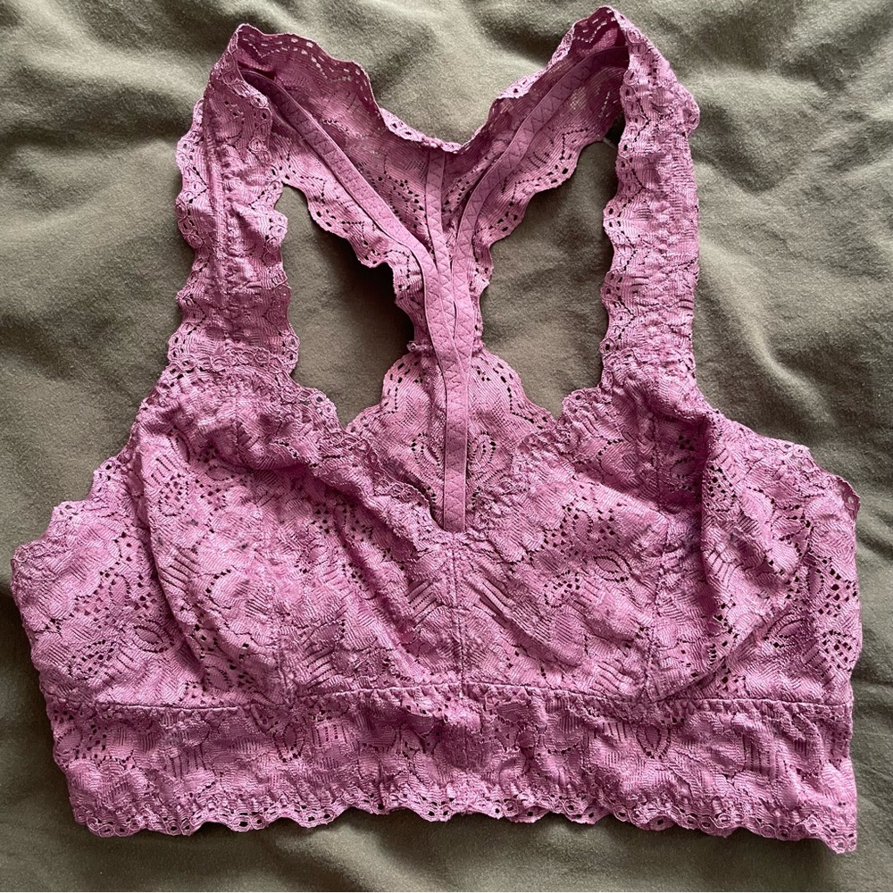 Felina Lace Bralette Dusty Rose Mauve Racerback Size S